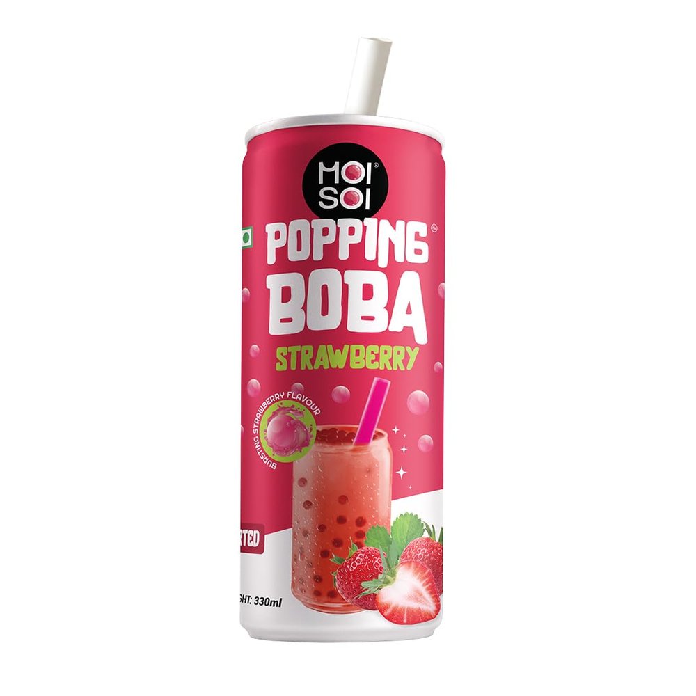 Moi Soi Popping Boba with Strawberry drink 330gms | Boba Drink