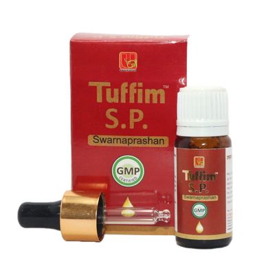 Tuffim S.P. Swarnaprashan Drops, Immunity Booster for Kids, GMP Certified, with Dropper