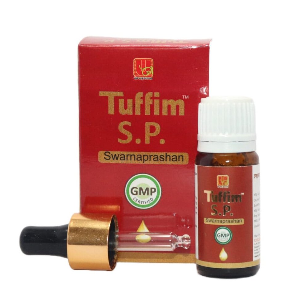 Tuffim S.P. Swarnaprashan Drops, Immunity Booster for Kids, GMP Certified, with Dropper