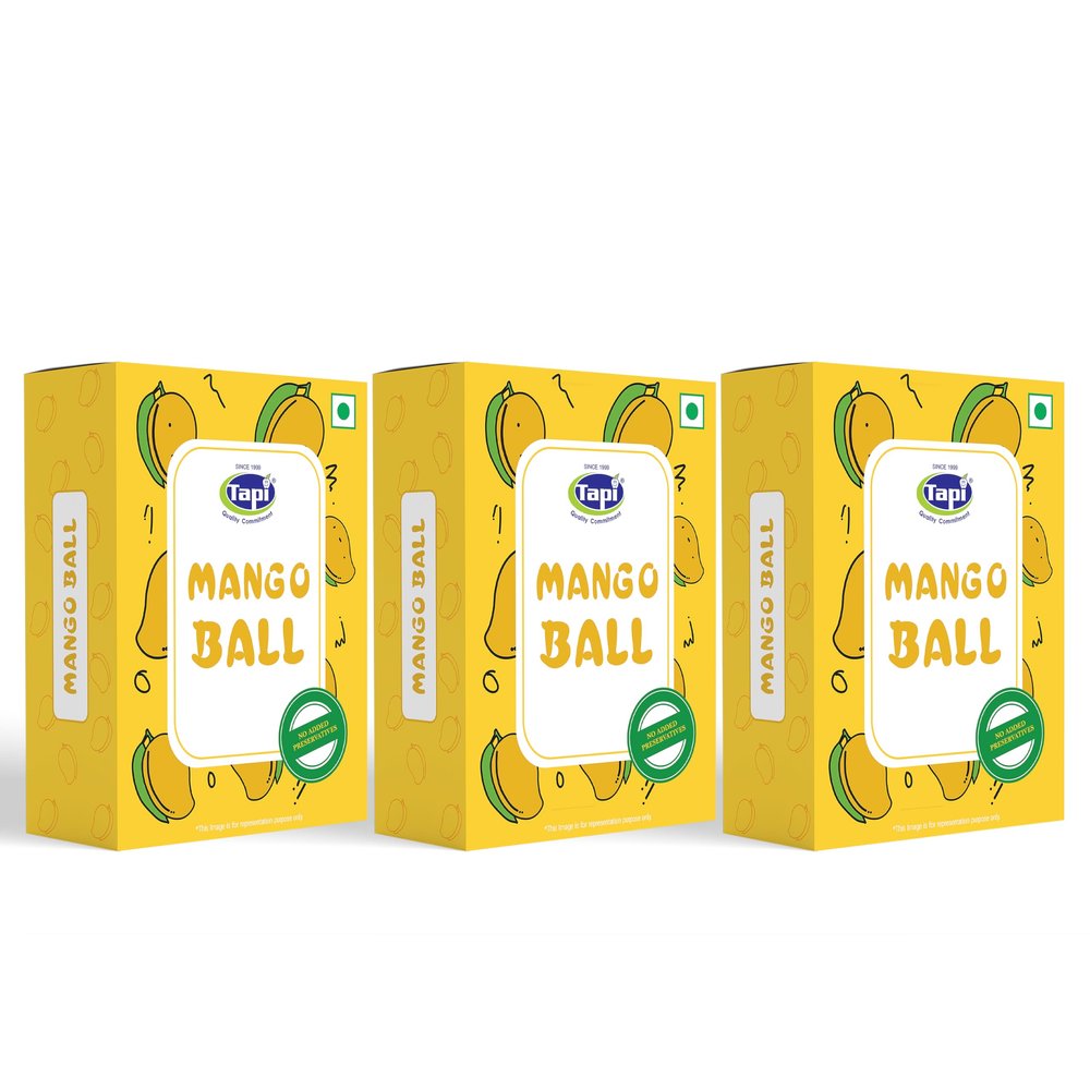 Tapi Mango Ball | Fruit Mango Jelly Gummies with 25% Mango Pulp | Soft & Chewy Candy for Kids & Adults | 320g (pack of 3)