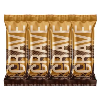Green Protein Crave Plant Protein Bars Chocolate Peanut Butter (Pack of 4) | 15g Protein, Zero Added Sugar, High in Fiber | Crunchy Wafer Bar | Decadent Sugar-Free Chocolate, Creamy Nut Butters | Tastes like a Cheat Meal | 100% Vegetarian & Gluten-Fr