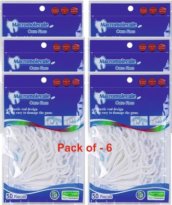 BEAUTY BRIGHT 3 in 1 Tooth Cleaning Dental Floss Fresh Toothpick Cleaners, Disposable Teeth Flossing Thread Toothpicks with tongue cleaner Stick for Fresh, Healthy and Breath Gums (6)