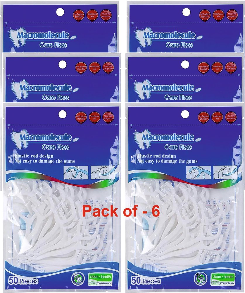 BEAUTY BRIGHT 3 in 1 Tooth Cleaning Dental Floss Fresh Toothpick Cleaners, Disposable Teeth Flossing Thread Toothpicks with tongue cleaner Stick for Fresh, Healthy and Breath Gums (6)