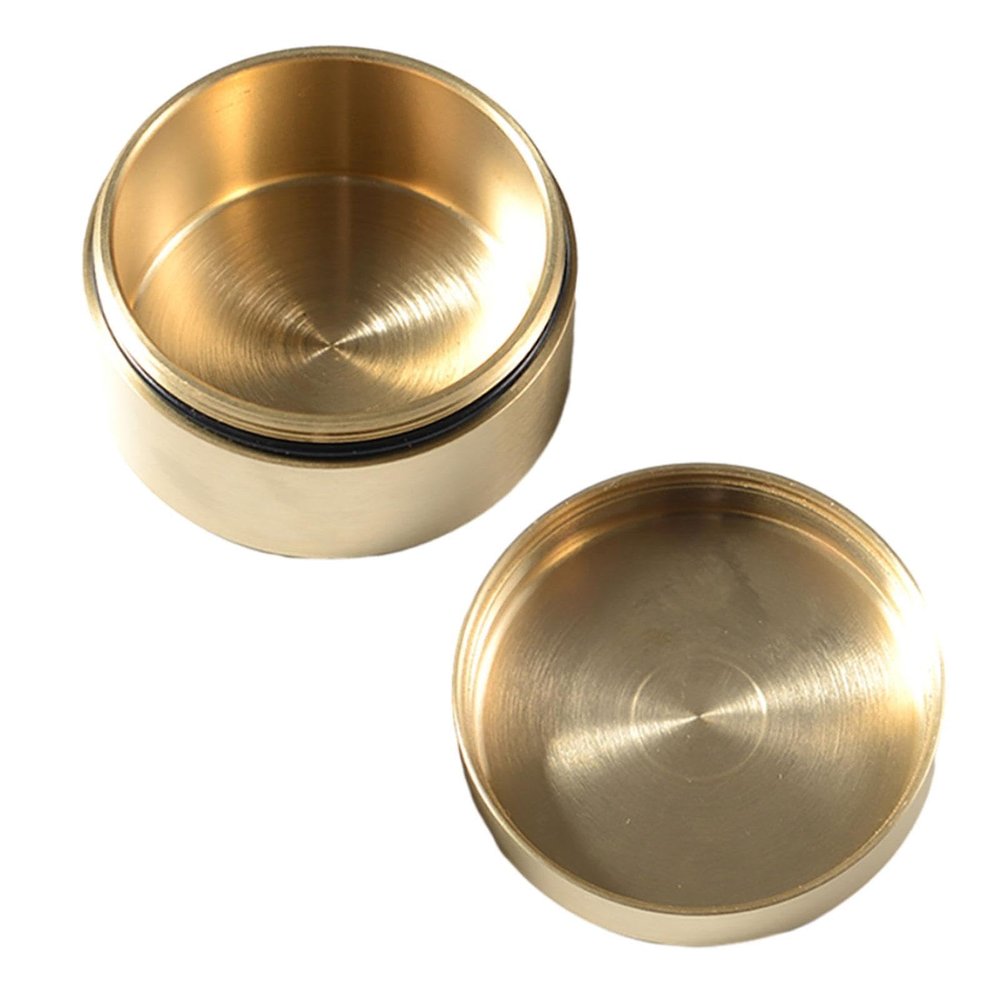 ATORSE Storage Box Dustproof Metal Coin Brass Pill Case for Outdoor Camping Working