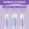 3PCS BABY TRAINING TOOTHBRUSH SET Silicone Baby Training Manual Toothbrush U Shaped Toothbrush Set for Kids Newborns & Toddlers Purple view 2
