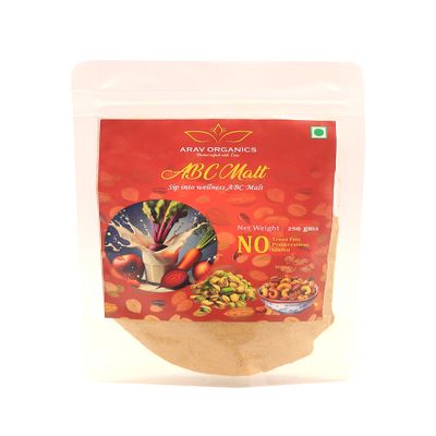 ARAV ORGANICS ABC Malt Powder | Vitamin-Rich Immunity Booster | No Artificial Additives, No Preservatives | Ready-to-Mix | Delicious Apple, Beetroot, Carrot Powder for Growing Kids & Family (250g)