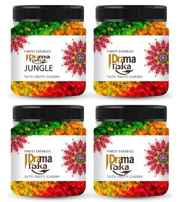 Drama Tadka Multicolor Tutti Frutti | Sweet & Chewy Candied Papaya Bits for Cakes, Cookies, Ice Cream & Baking Decoration | Vegetarian Topping (450 gram)