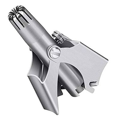 Awantick Manual Nose & Ear Hair Trimmer - Portable Stainless Steel Nose Hair Remover for Men & Women/Professional Manual Washing Vibrissa Razor Nasal Shaver