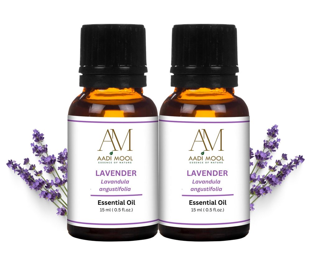 Aadi Mool Lavender Essential Oil 15ml (Pack of 2) | For Sleep, Relaxation & Diffuser