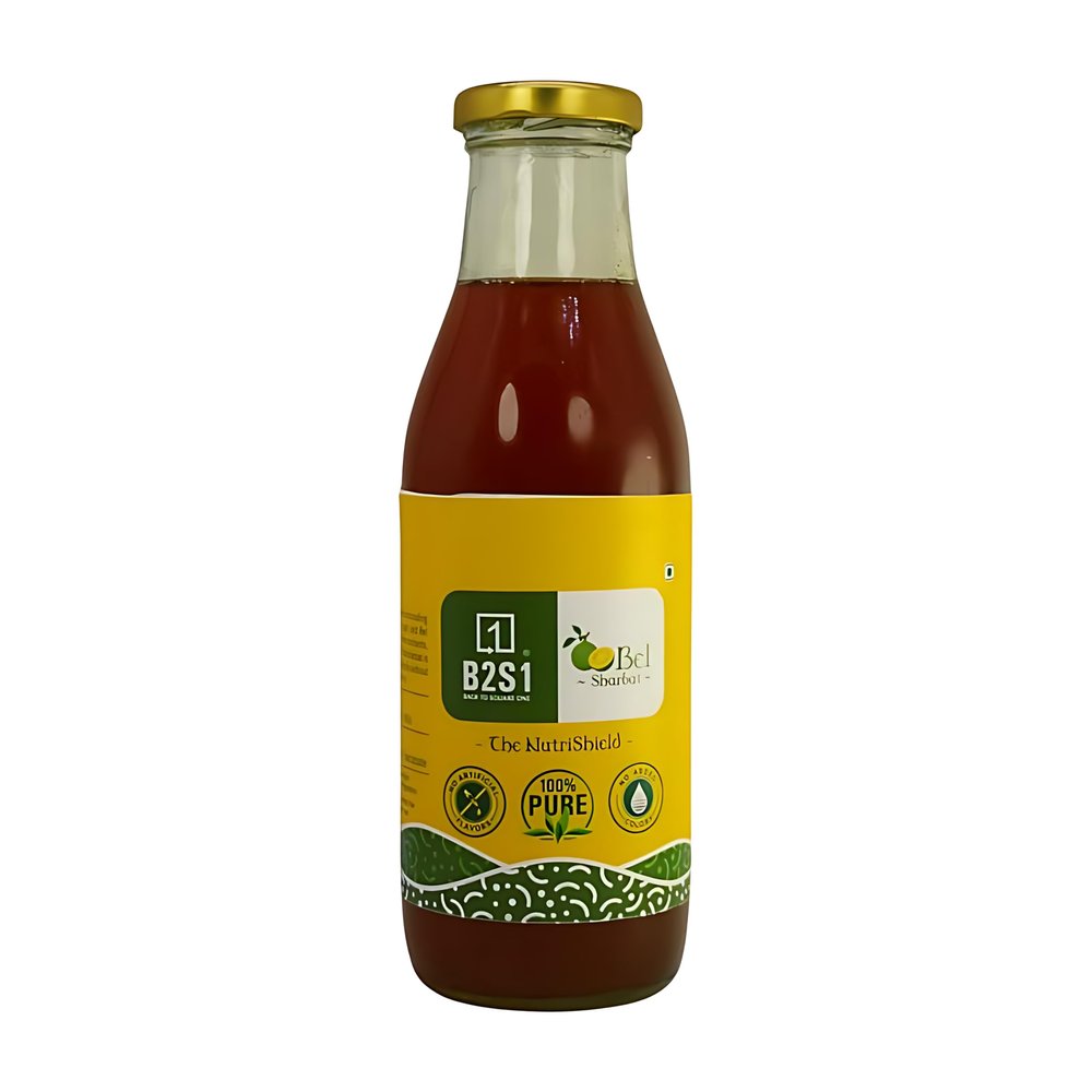 B2S1 Bael (Indian Quince) Syrup Sharbat a Traditional Bael Fruit Beverage Concentrate a Natural Digestive Drink|500 ML|GLASS BOTTLE