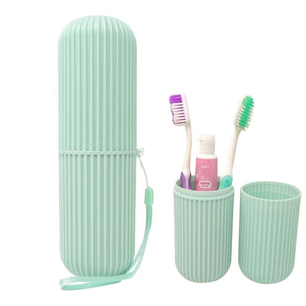 Exclucity Capsule Shape Portable Travel Toothbrush Case Cover Holder for Traveling, Camping, Business Trip and School Multifuction with Multi Colors
