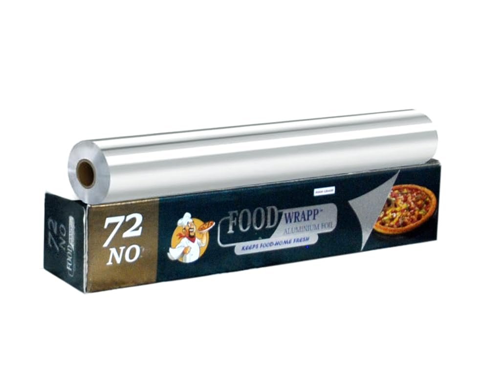 Aluminum Foil 72 Meters 12 Microns | Parchment & Wrapping Paper | Perfect for Cooking, Baking, Packing and Serving Foods