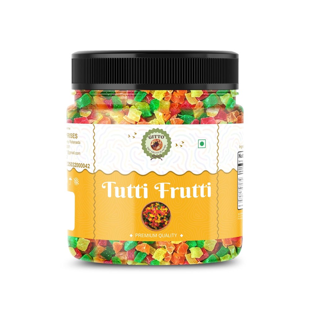 GITTO DRY FRUITS & MORE Mix Tutti Frutti Cherries Fresh Fruits, Tuti Fruti | Cherry | Tutti Fruity for Cake Decoration, 400gm