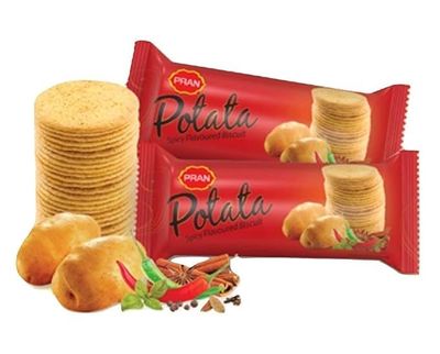 Camcall Pran Potata Spicy Flavoured Biscuit original imported Potato Biscuit- 75Gm Each Pack - Pack of 5