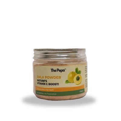 The Pepa Dehydrated Amla Powder 100g | Pure & Natural | Rich in Vitamin C & Antioxidants | Supports Hair, Skin & Immunity | No Additives | Perfect for Hair Masks, Smoothies & Herbal Remedies | Long Shelf Life