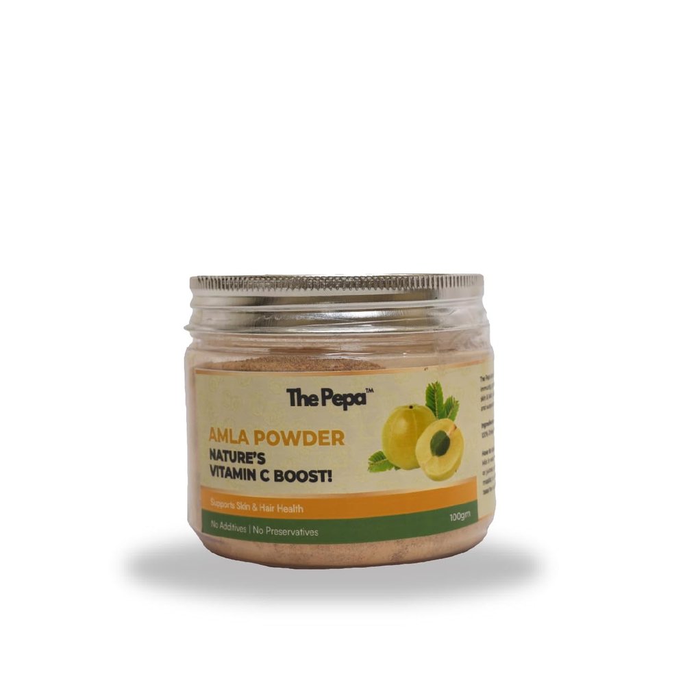 The Pepa Dehydrated Amla Powder 100g | Pure & Natural | Rich in Vitamin C & Antioxidants | Supports Hair, Skin & Immunity | No Additives | Perfect for Hair Masks, Smoothies & Herbal Remedies | Long Shelf Life