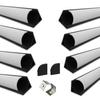 Abaj Lighting (16x16mm) Black Aluminium Round Profile LED Strip Lights 1Meter Round LED Corner Channel Profile with Diffused, Black EndCaps & Mounting Clips Without LED Straight Linear - Pack of 8 view 1