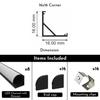 Abaj Lighting (16x16mm) Black Aluminium Round Profile LED Strip Lights 1Meter Round LED Corner Channel Profile with Diffused, Black EndCaps & Mounting Clips Without LED Straight Linear - Pack of 8 view 2