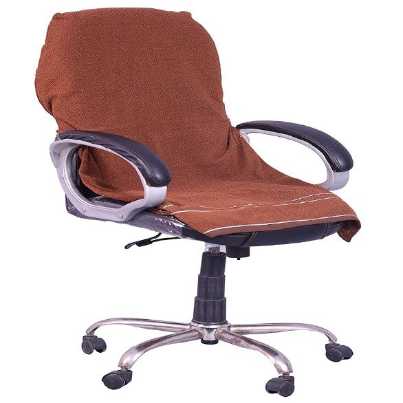 AU HOME 100% Pure Cotton Luxury Standard Office Chair Towel for Office Chair, Boss Chair (Pack of 1) Brown