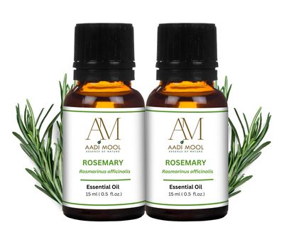 Aadi Mool Rosemary Essential Oil 15ml (Pack of 2) | For Hair Growth, Scalp Care & Aromatherapy