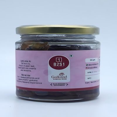 B2S1 Gulkand a Traditional Rose Petal Preserve a Natural Digestive Aid|200 GM|GLASS BOTTLE
