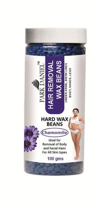 Brazilian Chamomile Stripless Hard Wax Beans for Face, Body, Bikini Line & Underarms Hair Removal (100 Gram) | Peel Off Wax for All Skin Type | Easy to Use katori Wax for Men & Women for Hair Remover Pack of (1)