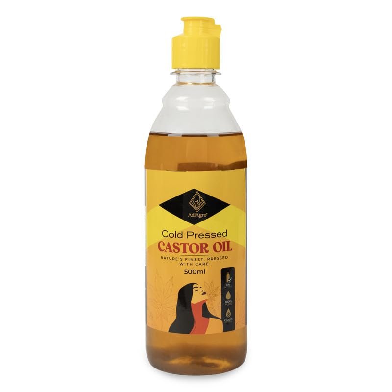 Organic Cold Pressed Castor Oil | 100% Pure & Hexane-Free | For Hair Growth, Skin & Wellness | Multipurpose Beauty Oil | PET & Glass Bottle Options of - 500ml PET bottle