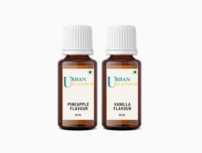 Urban Flavour - Vanilla / Pineapple Flavour Essence - 50gm | Ideal for Baking Cookies, Cakes, Biscuits & Desserts