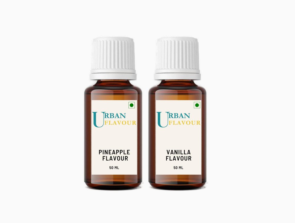 Urban Flavour - Vanilla / Pineapple Flavour Essence - 50gm | Ideal for Baking Cookies, Cakes, Biscuits & Desserts
