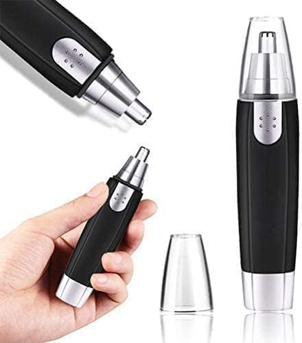 Electric Nose & Ear Hair Trimmer for Men & Women  Painless Dual-Edge Blades  Eyebrow Groomer  Waterproof Facial Hair Remover (Black)