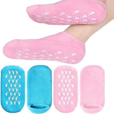 Moisturizing Silicone Gel Socks for Cracked Heels Deep Hydration Therapy for Dry Feet, Heel Repair, Softening & Nourishing Foot Care Treatment, Reusable Overnight Gel Spa Socks
