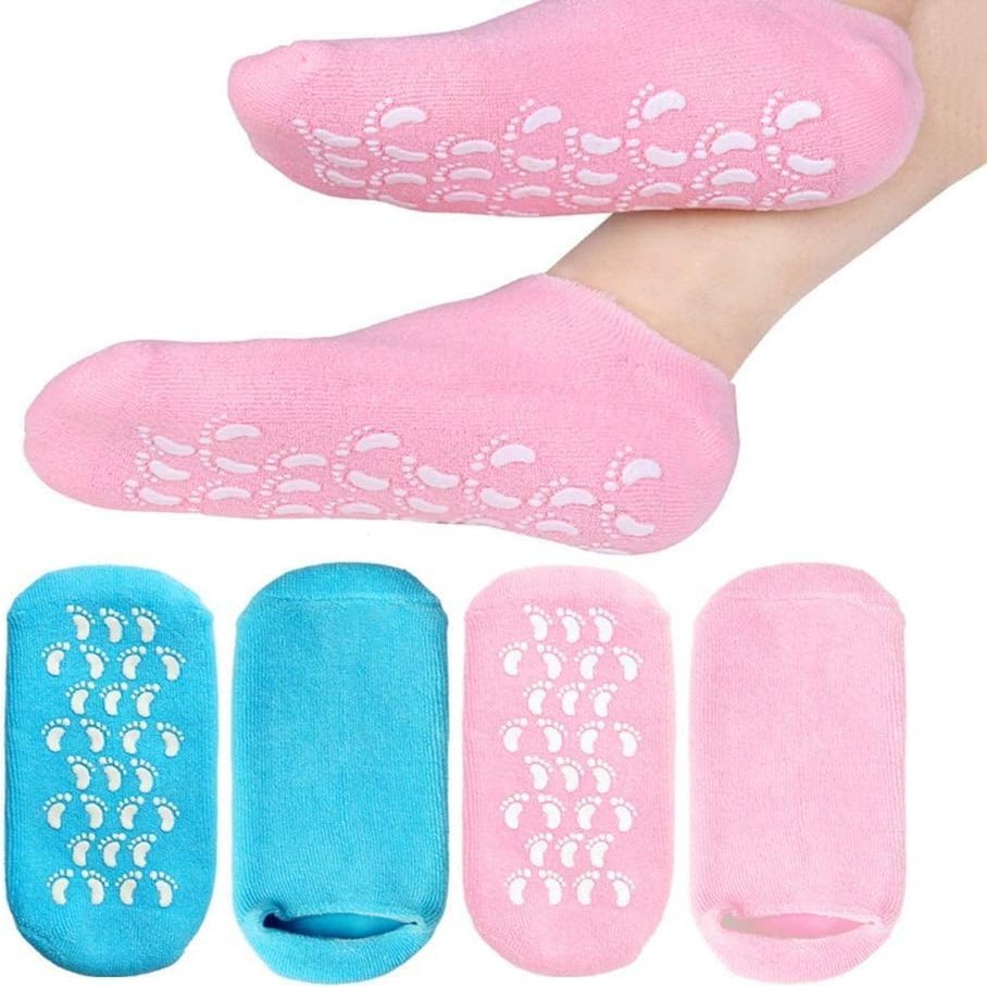 Moisturizing Silicone Gel Socks for Cracked Heels Deep Hydration Therapy for Dry Feet, Heel Repair, Softening & Nourishing Foot Care Treatment, Reusable Overnight Gel Spa Socks