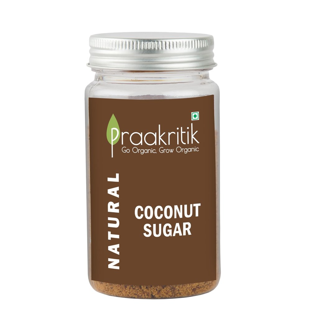 Praakritik Coconut Sugar 100 Gram- Natural Coconut Palm Sugar with No Preservatives - Healthy Natural Unrefined Pure Sugar - Palm Sugar for Baking