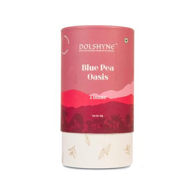 Dolshyne Blue Pea Oasis | Herbal Tea | Butterfly Pea Flower, Roselle, Vetiver Root, Cardamom, Fennel & Ginger | Caffeine-Free, Detox & Relaxation Tea | 50g Loose Leaf |100% Natural
