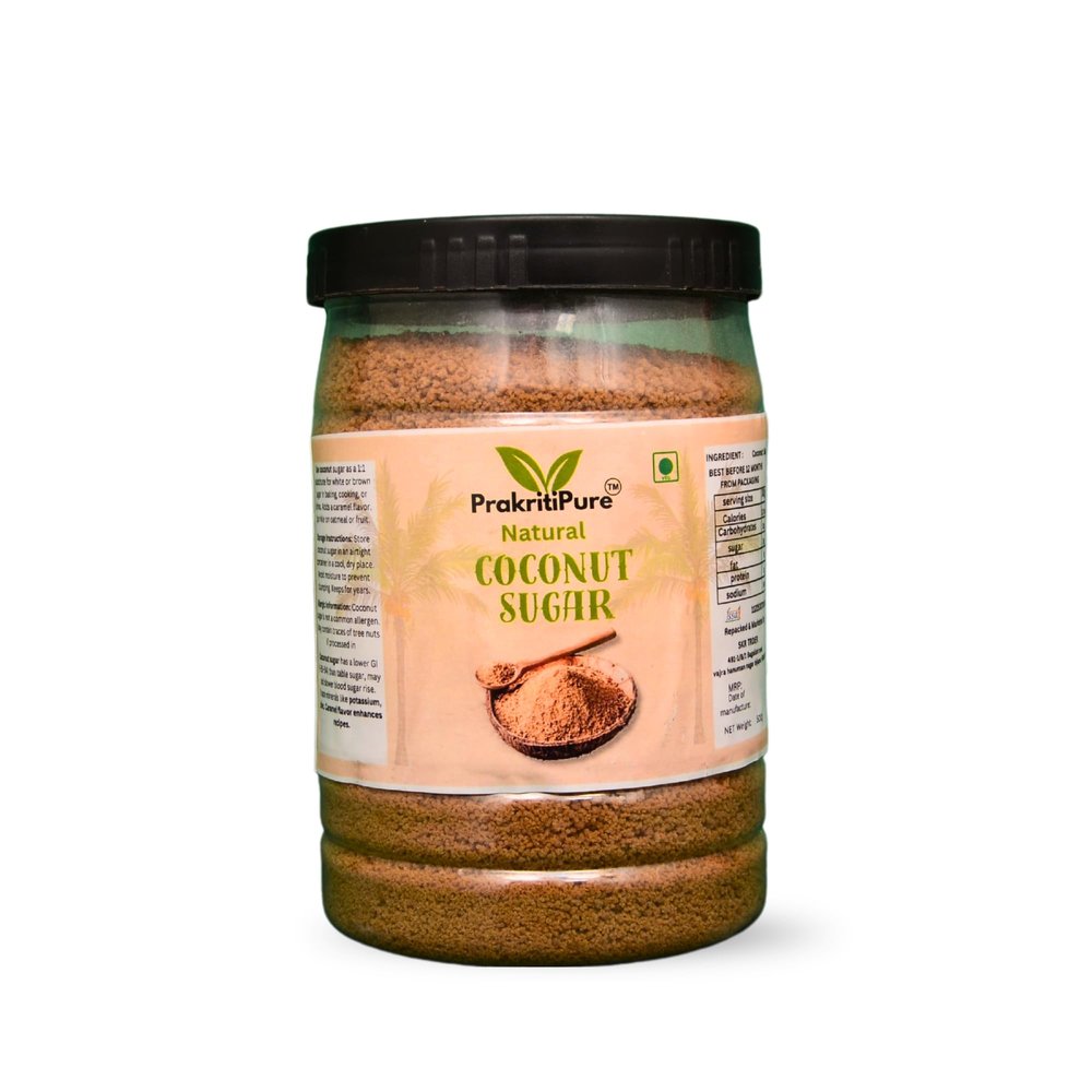 Prakritipure Coconut Sugar 700g  Low GI Natural Sweetener with Rich Caramel Flavor | Sustainable Sugar Substitute for Baking & Cooking