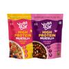 Yogabar Super Protein Muesli Combo | Fruits & Nut 850gm | Chocolate almond Cranberry 850gm | High in Omega 3, Gluten Free Granola with Chia and Flax Seeds| 25% Dry Fruits, Nuts and Seeds | Healthy Breakfast Cereals | Gluten Free | Antioxidant Rich |  view 1
