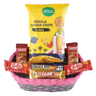 Kerala Banana Chips Premium Chocolate Gift Basket Hamper | Chocolate Gift Hamper [with Premium Net Packing]