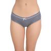 Adina Claim Comfort Women Cotton Lycra Ribbed Hipster Panty | Low Waist Seamless Underwear with Bow | Soft Stretchable Stylish Lingerie for Girls | Comfortable Innerwear for Women Grey view 1