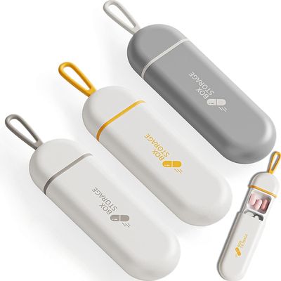 9UP 3Pcs Portable Medicine Box With Silicone Hook | Multi-Compartment Pill Organizer | Travel Small Pill Case For Purse or Pocket (Multicolor)