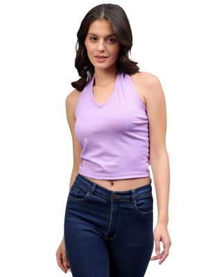 Ayvina Women's & Girls' Solid Ribbed Slim Fit Crop Tank Top-Pack of 1