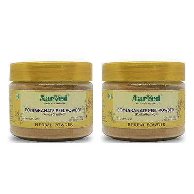 AarVed Pomegranate Peel Powder Rich in Antioxidants (200g, Pack of 2) Anar Powder for Skin Brightening, Acne & Hair Fall Care - Supports Immunity & Diabetes Management