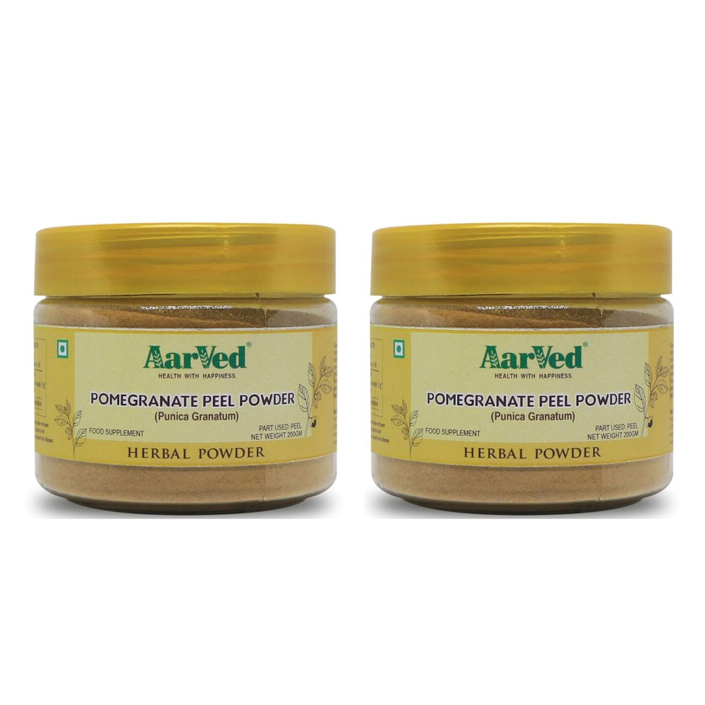 AarVed Pomegranate Peel Powder Rich in Antioxidants (200g, Pack of 2) Anar Powder for Skin Brightening, Acne & Hair Fall Care - Supports Immunity & Diabetes Management