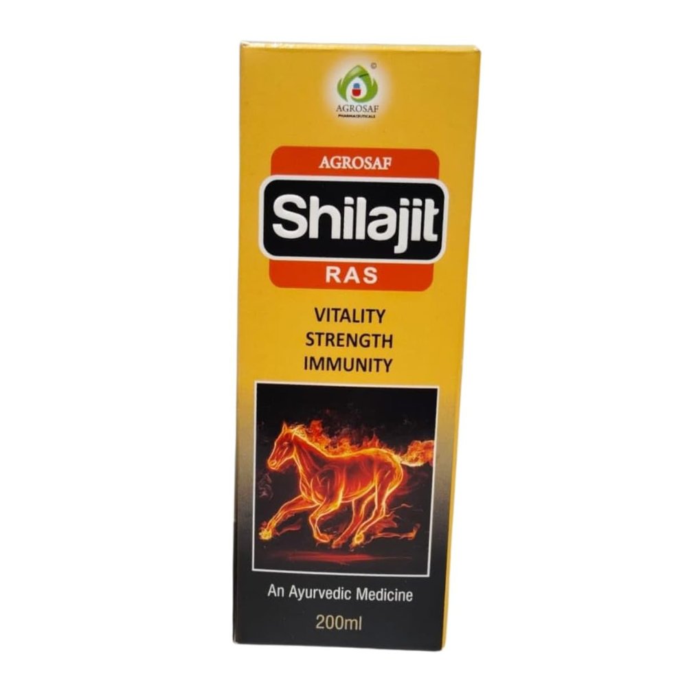Agrosaf Shilajit Ras Ayurvedic Medicine for Vitality, Strength and Immunity, 200ml