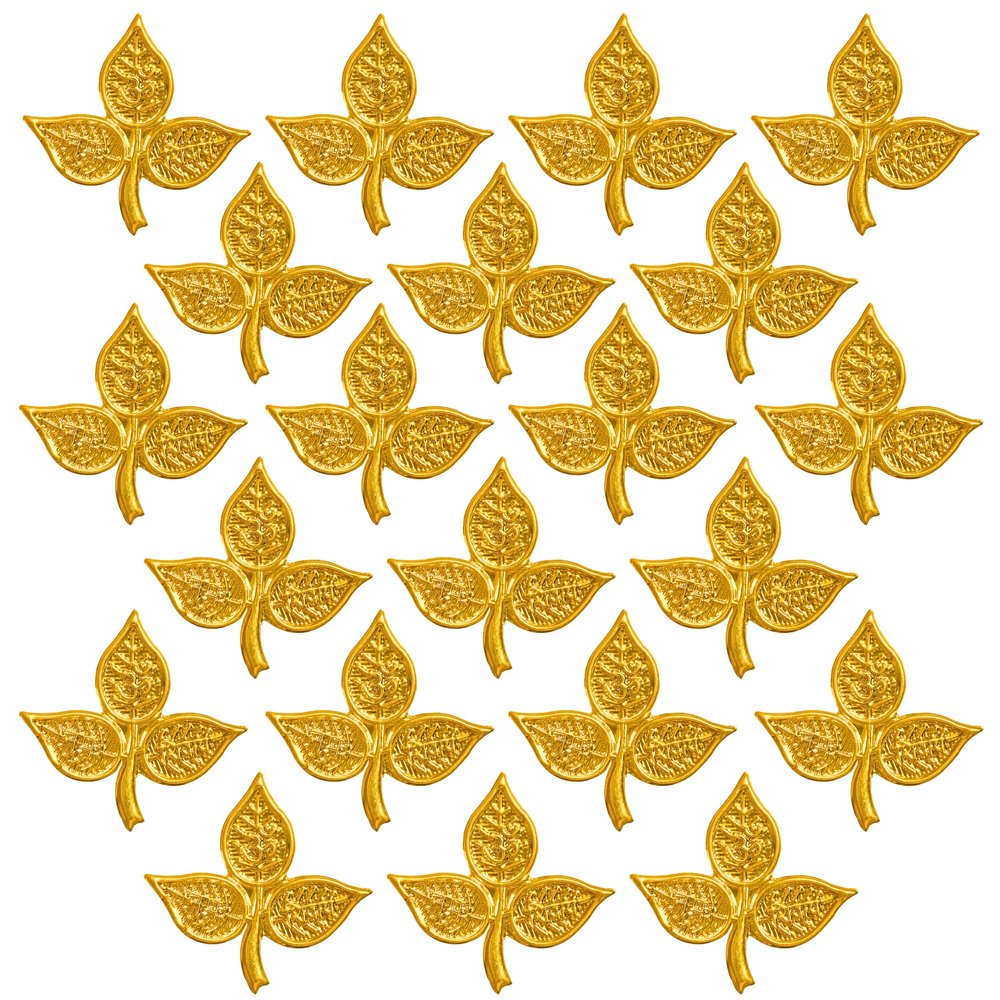 21 Pcs Gold Belpatra Leaves for Puja Shivji