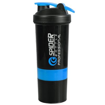 AFFODYL Protein Shaker Bottle, 500 ml, with Mixing Ball and Storage Compartment (Multicolor)
