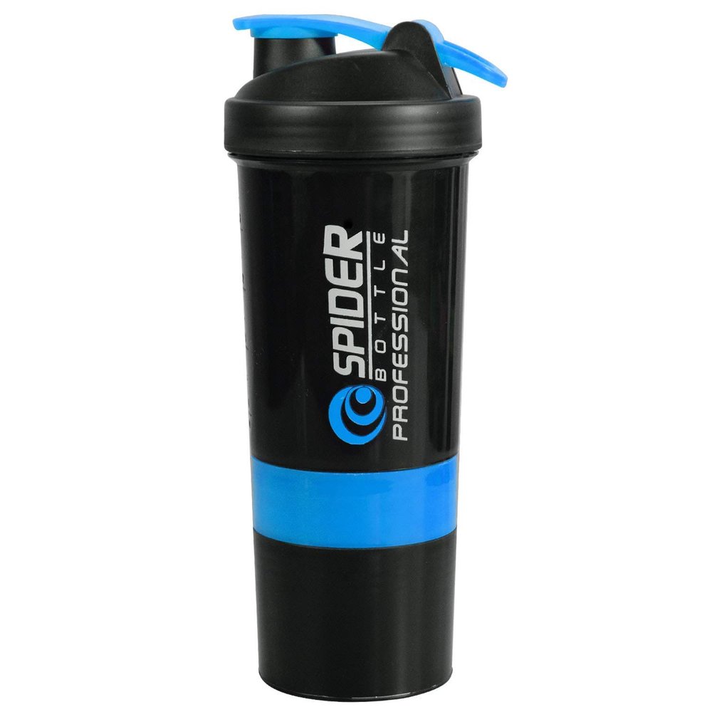 AFFODYL Protein Shaker Bottle, 500 ml, with Mixing Ball and Storage Compartment (Multicolor)
