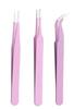 53 Arts 3pcs Tweezers Stainless Steel Straight and Curved Volume Lash Tweezers Set for Eyelash Extension Professional With Twizers Case view 1