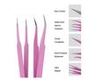 53 Arts 3pcs Tweezers Stainless Steel Straight and Curved Volume Lash Tweezers Set for Eyelash Extension Professional With Twizers Case view 2