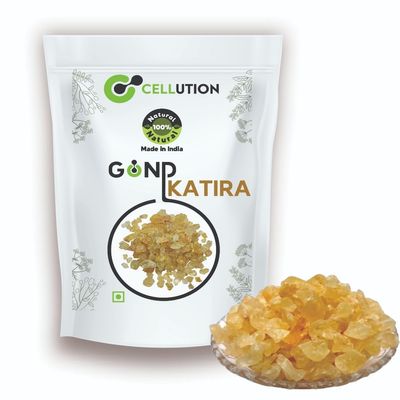 Cellution Gond Katira, 400gm Natural Edible Gum Tragacanth Gum, Almond Gum, Badam Pisin, Katora Gondh, Badam Banka for Laddu Making & Sweets | High Cooling Properties | (400 Grams)
