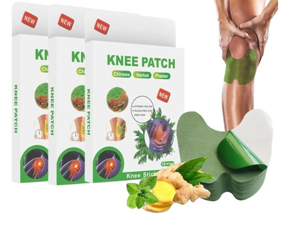Herbal Knee Pain Relief Patch  Herbal Plaster for Joint & Muscle Pain, Quick Relief Heating Pad, Natural Pain Reliever for Knee, Arthritis, Back & Body Pain (Pack Of 30)